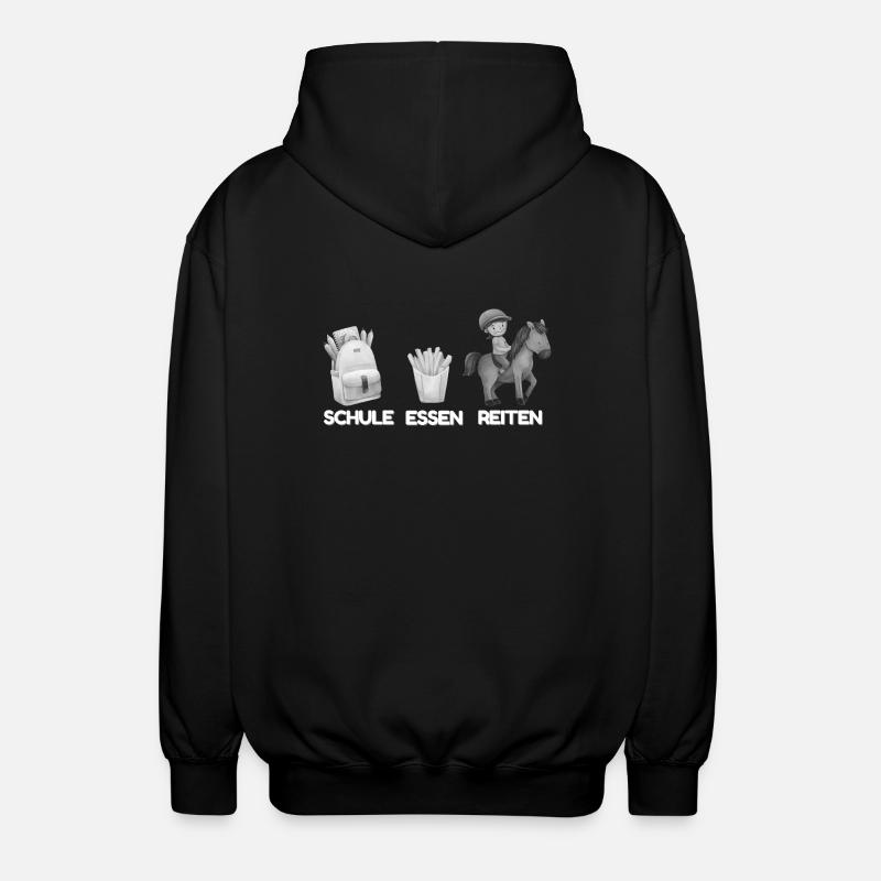 Schule Essen Reiten - Unisex Kapuzenjacke - Schwarz