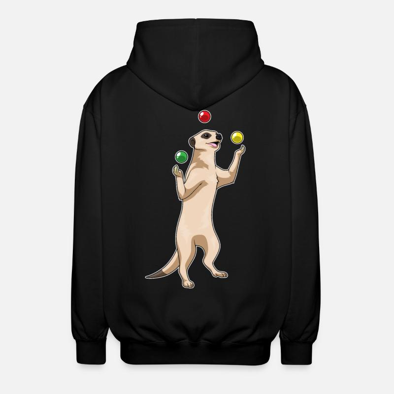 Jongleur de suricate jonglant - Veste à capuche unisexe - noir