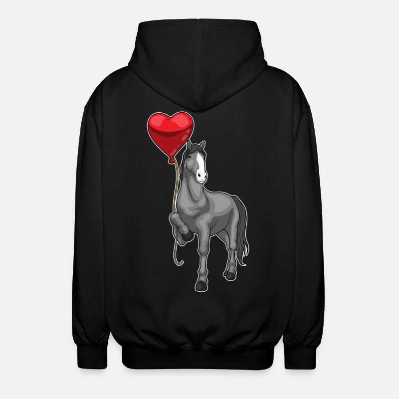 Ballon coeur de cheval - Veste à capuche unisexe - noir
