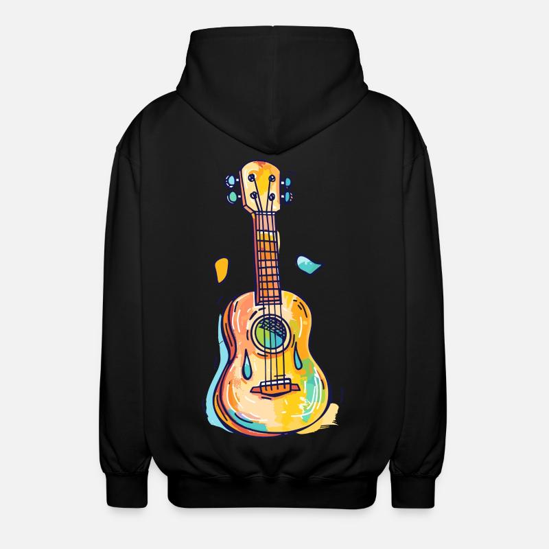 Ukulélé Look Bande Dessinée - Veste à capuche unisexe - noir