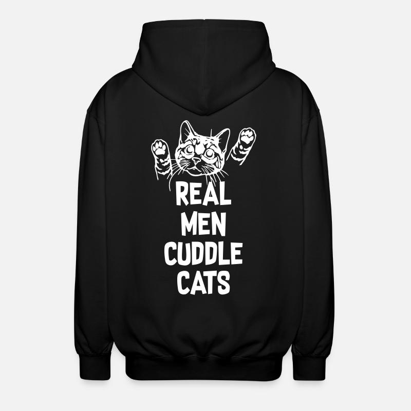 Real Man Cuddle Cats - Unisex Kapuzenjacke - Schwarz