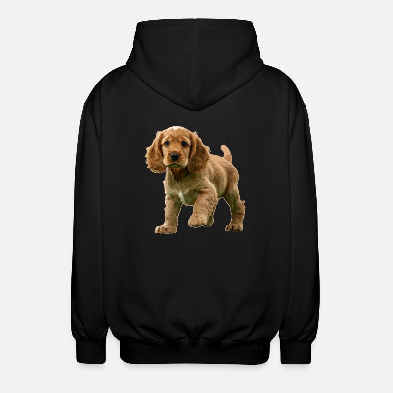 Cocker Spaniel puppy - Unisex Hooded Jacket - black