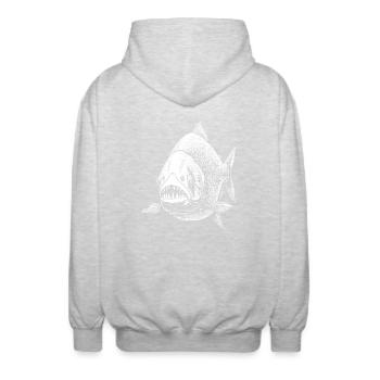 Piranhas - Veste à capuche unisexe - gris clair chiné - Dos - AI Model Male 185 light (185cm)
