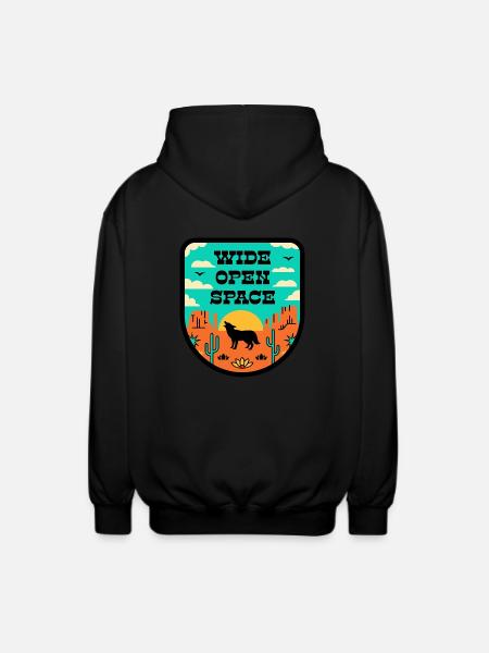 Desert in retro style - Unisex Hooded Jacket - black