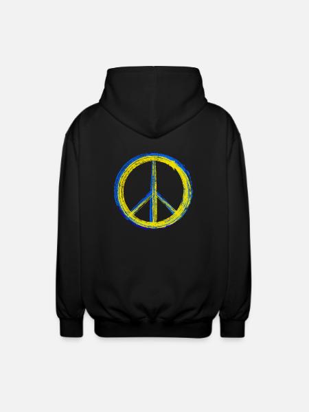 Peace for Ukraine - Unisex Hooded Jacket - black