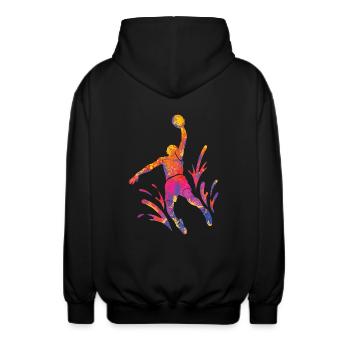 Basketteur Coloré Paint Slam Dunk Sports - Veste à capuche unisexe - noir - Dos - AI Model Male 185 light (185cm)