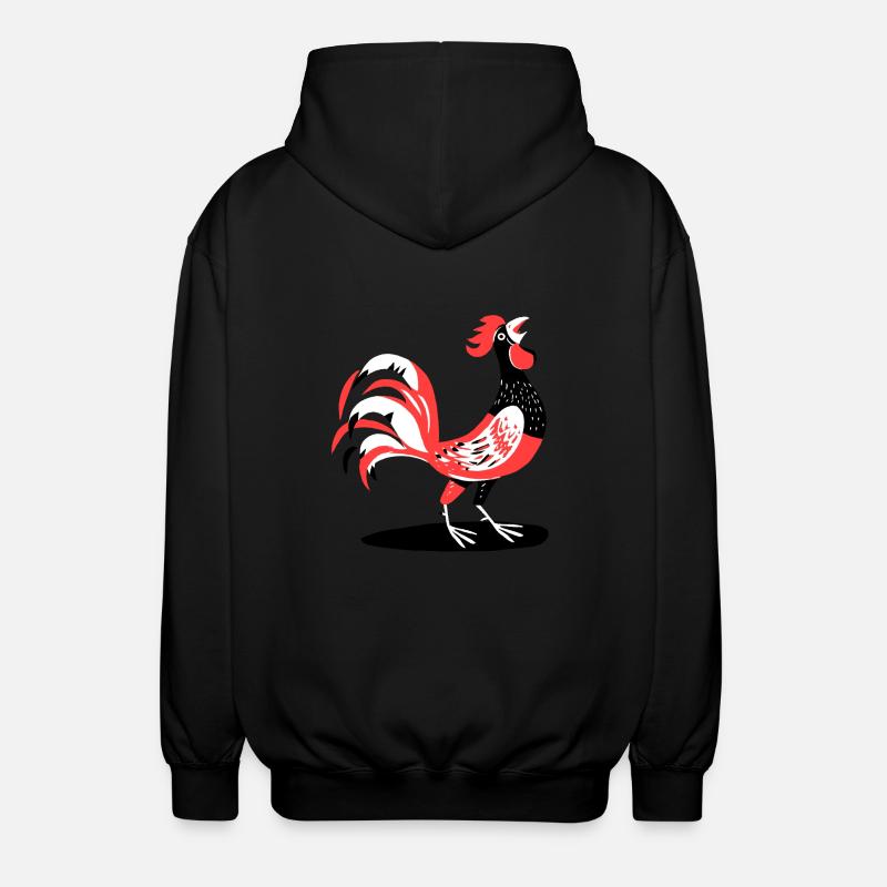 Hahn - Unisex Kapuzenjacke - Schwarz