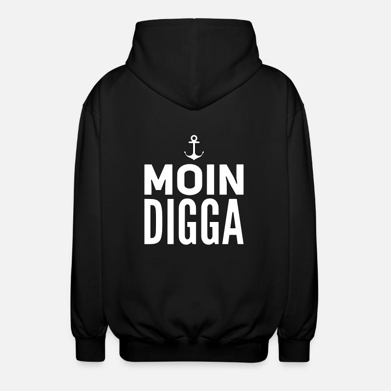 Moin Digga Hamburg - Unisex Kapuzenjacke - Schwarz