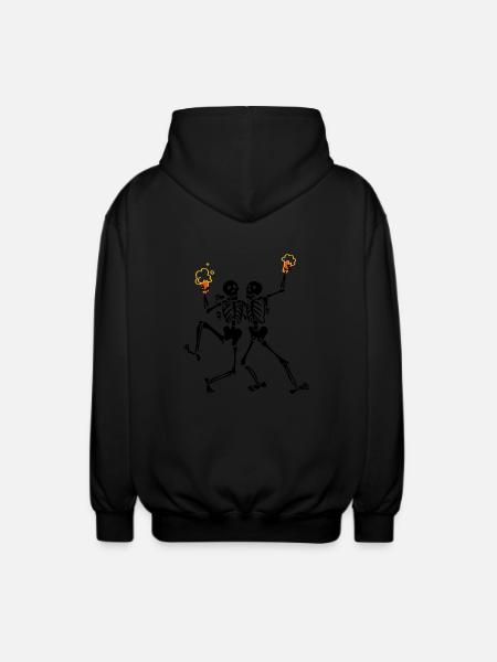 Celebrating skeletons - Unisex Hooded Jacket - black