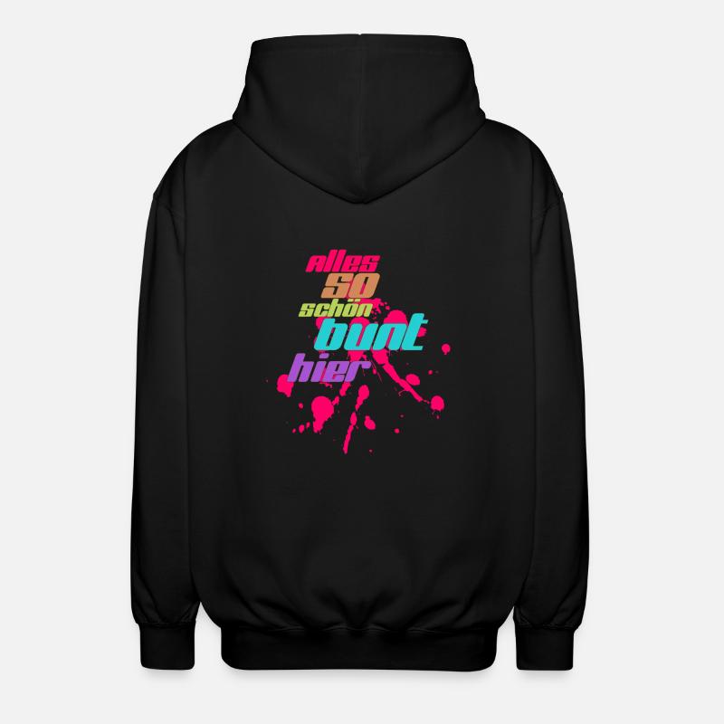 alles bunt - Unisex Kapuzenjacke - Schwarz