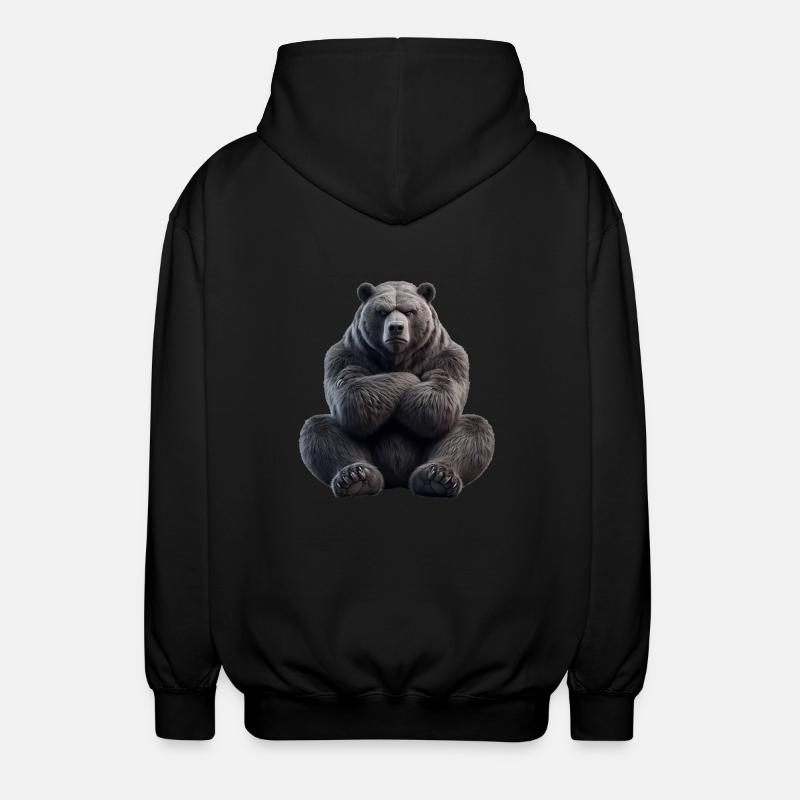 Bär grimmig 1 - Unisex Kapuzenjacke - Schwarz