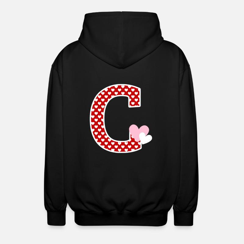 Lettre c cœur - Veste à capuche unisexe - noir
