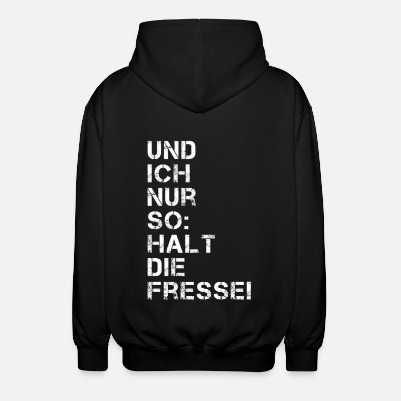 Fresse halten - Unisex Kapuzenjacke - Schwarz