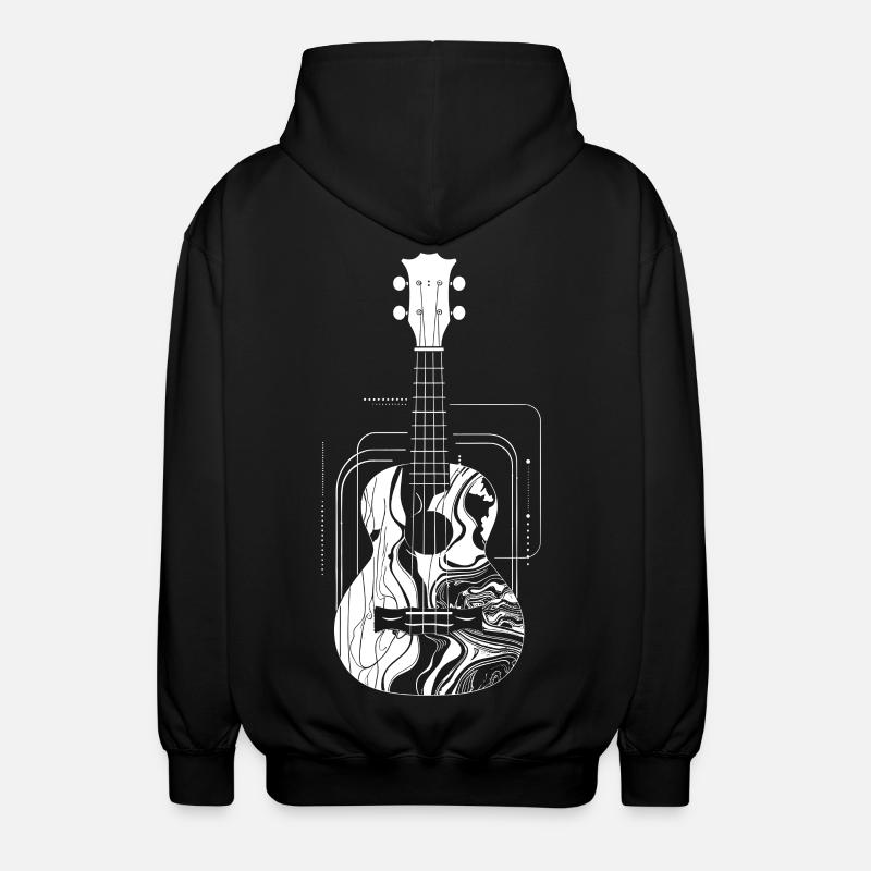 Dessin de ukulélé - Veste à capuche unisexe - noir