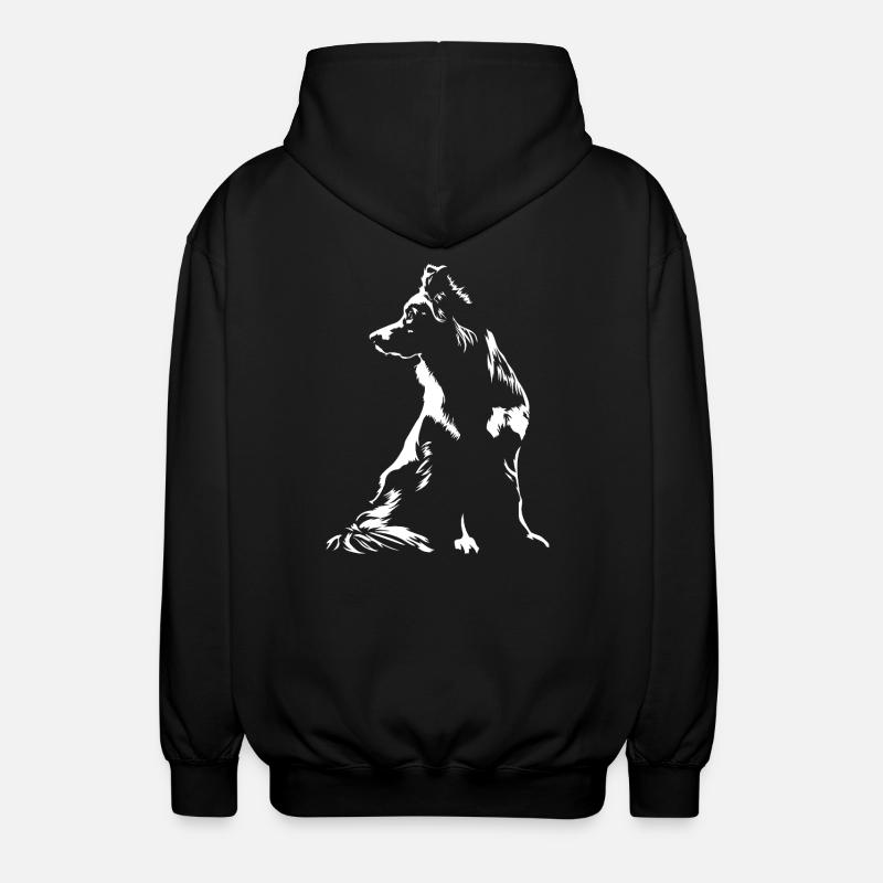Australian Shepherd Silhouette Aussie Wilsigns - Unisex Kapuzenjacke - Schwarz