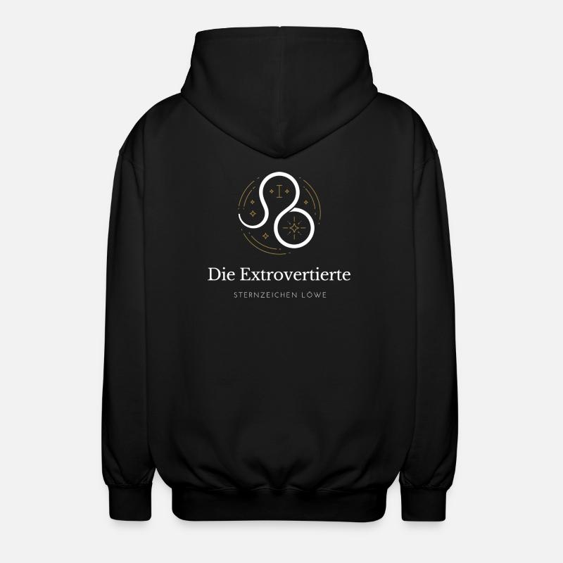 Leo Extrovert Logo Sternzeichen - Unisex Kapuzenjacke - Schwarz