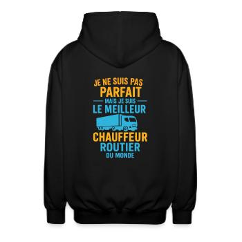 Le meilleur chauffeur routier du monde - Veste à capuche unisexe - noir - Dos - AI Model Male 185 light (185cm)