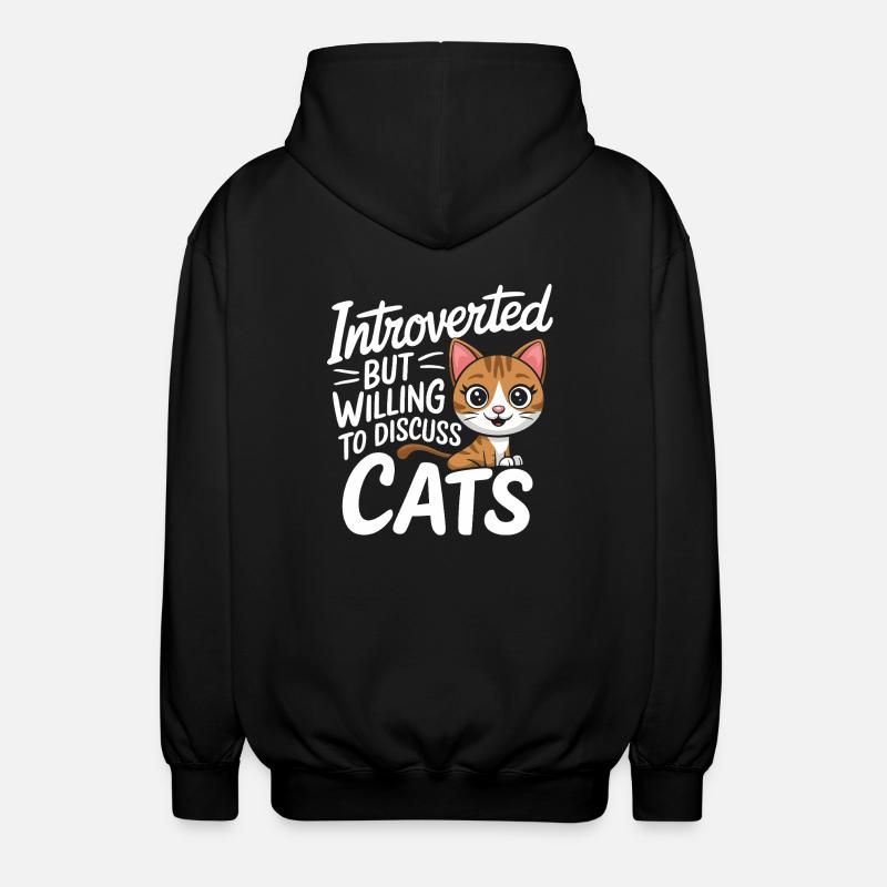 Introvert, antisocial, introvert - Unisex Hooded Jacket - black