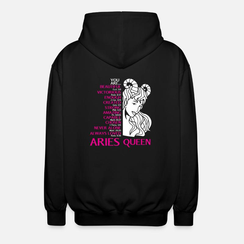 Signe du zodiaque Bélier - Veste à capuche unisexe - noir