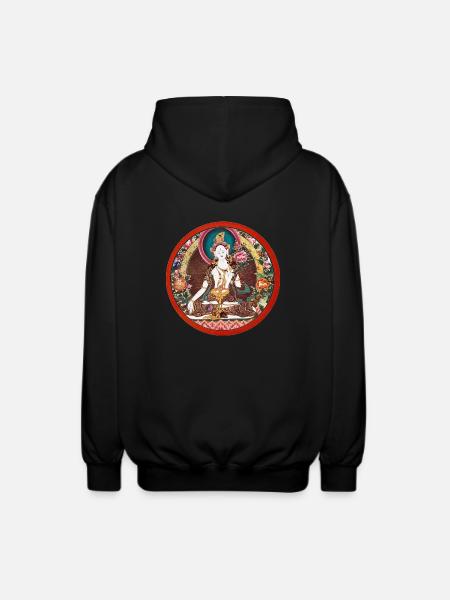 Weisse Tara - Unisex Kapuzenjacke - Schwarz