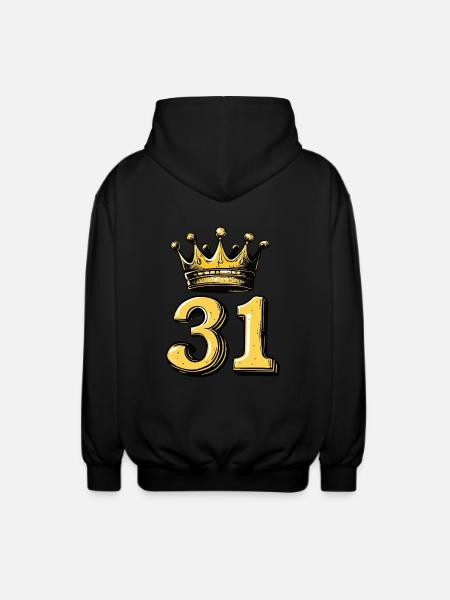 31 Zahl Krone - Unisex Kapuzenjacke - Schwarz
