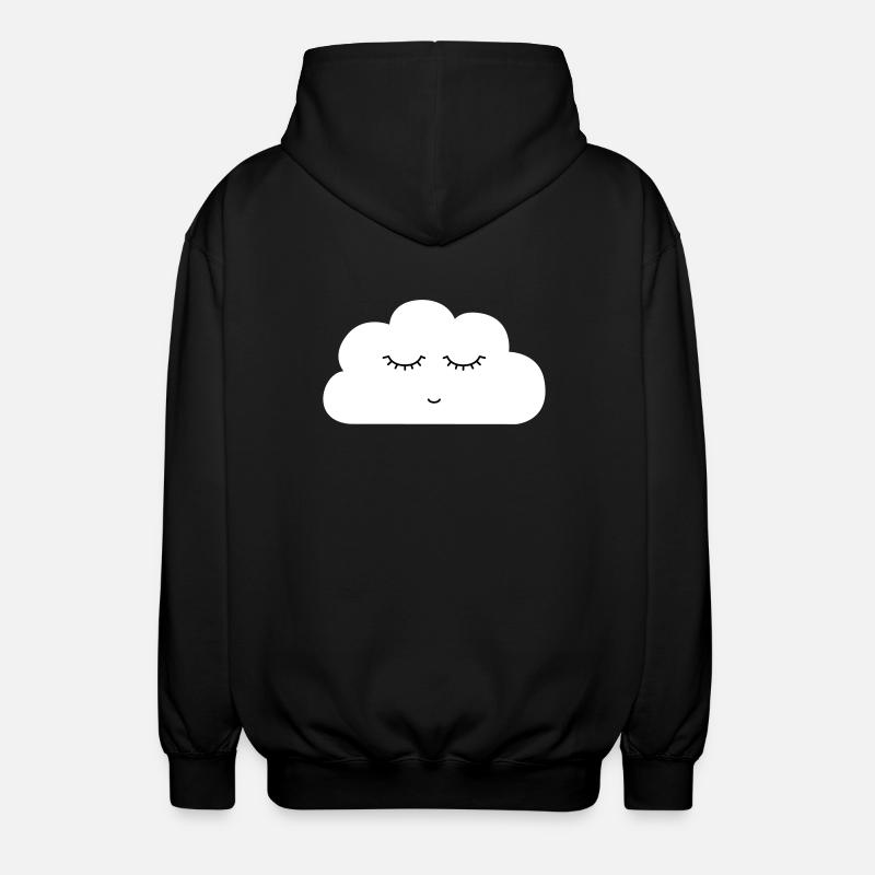 Wolke mit schlafendem Gesicht - Unisex Kapuzenjacke - Schwarz