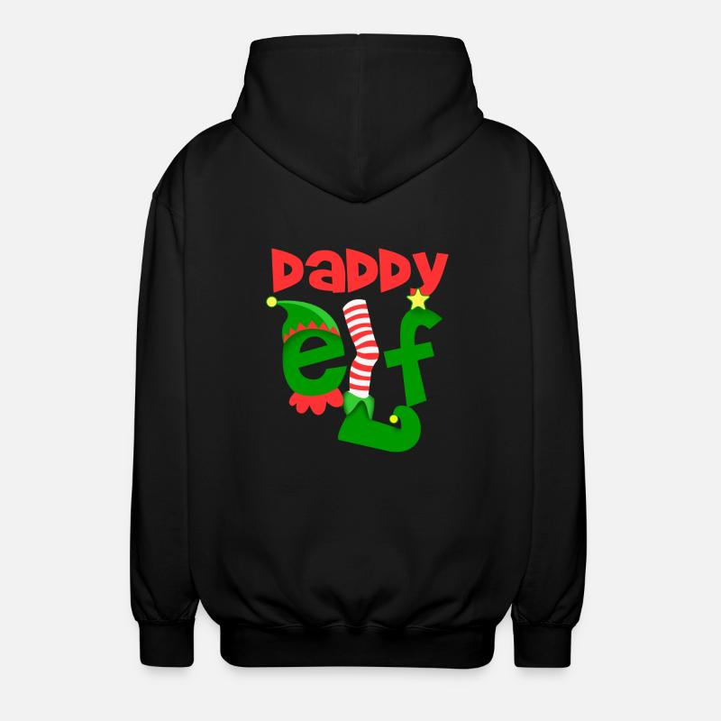 daddy elf - Unisex Kapuzenjacke - Schwarz