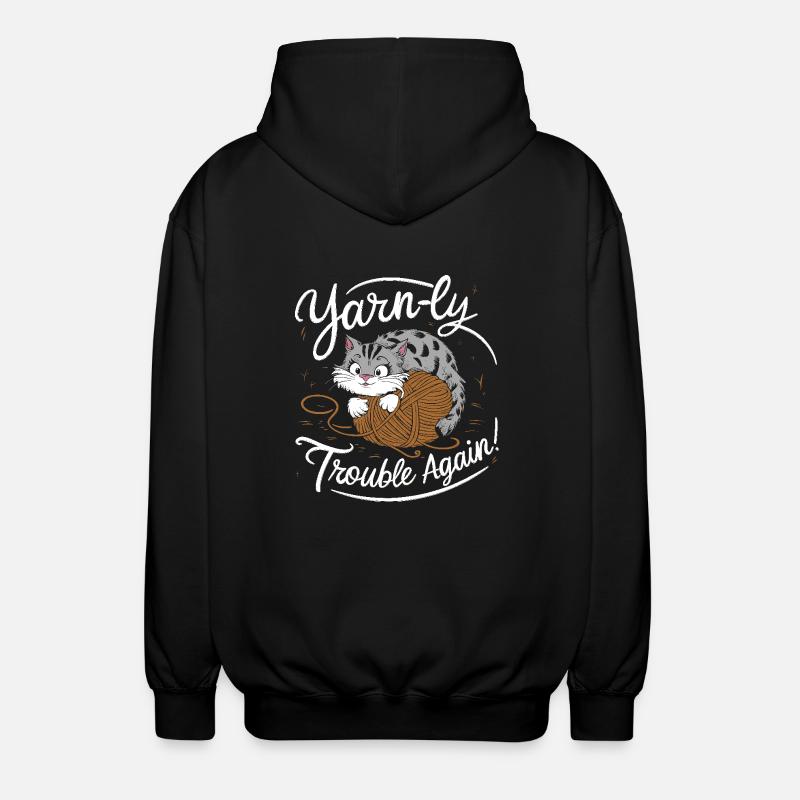 Cat trouble - Unisex Hooded Jacket - black