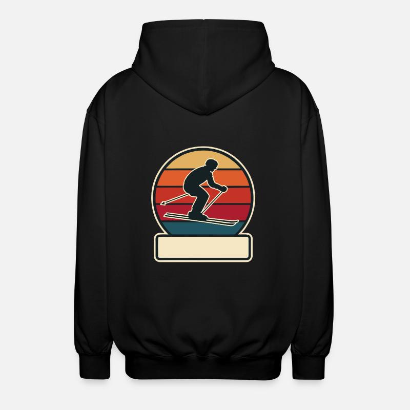 Skiing can be personalized - Unisex Hooded Jacket - black
