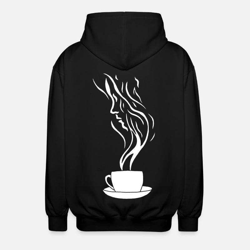 Café et visage humain - Veste à capuche unisexe - noir