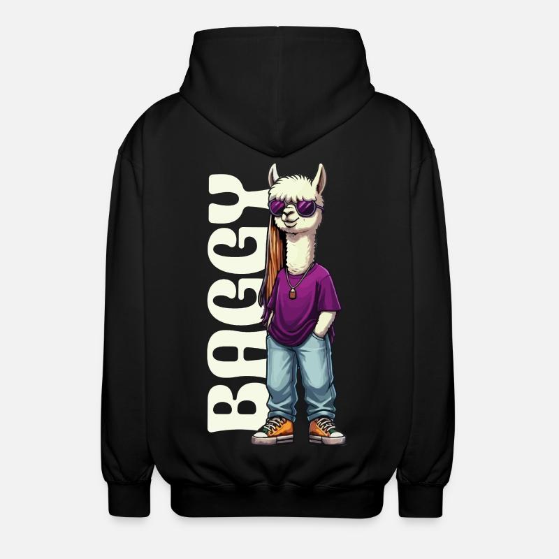 Baggy Alpaca - Unisex Hooded Jacket - black