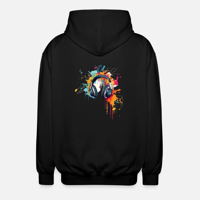 Farbenfrohe Klänge - Unisex Kapuzenjacke - Schwarz