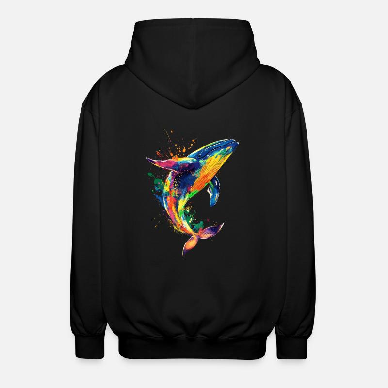 Wal Pop Art Bunt - Unisex Kapuzenjacke - Schwarz