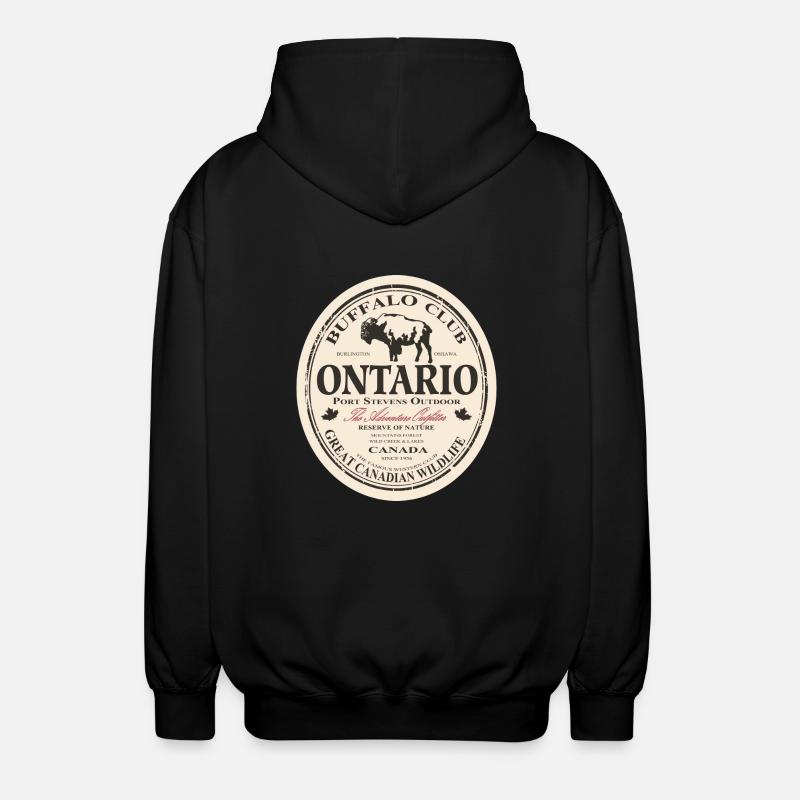 Bison - Buffalo - Canada - Unisex Hooded Jacket - black