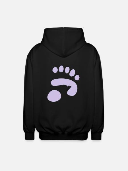 panda paw print - Unisex Hooded Jacket - black
