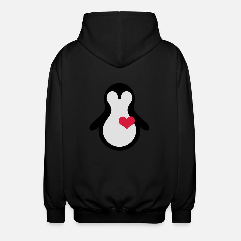 penguin with heart - Veste à capuche unisexe - noir