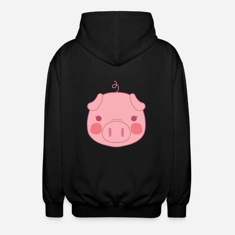 Schwein - Unisex Kapuzenjacke - Schwarz