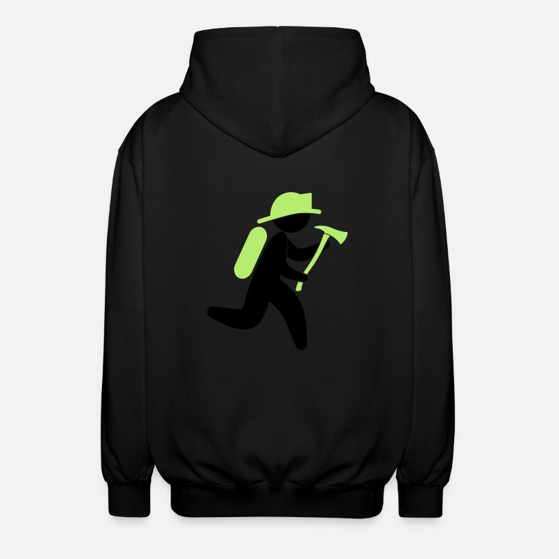 A fireman with an ax - Unisex Hooded Jacket - black