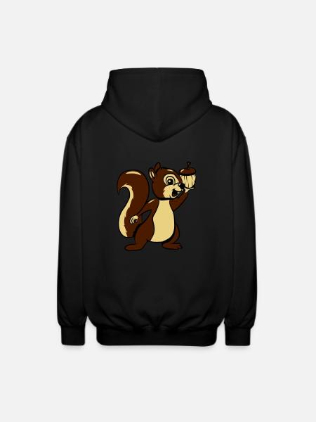 Eichhörmchen futter freude lieb - Unisex Kapuzenjacke - Schwarz