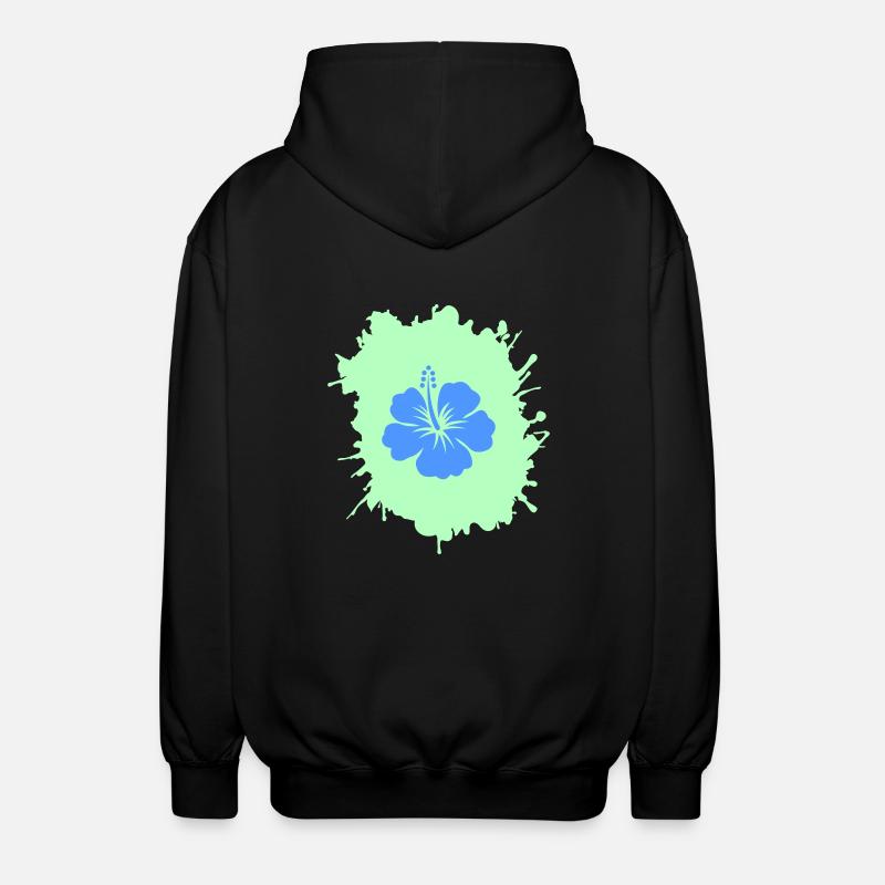 Hibiscus blobs - Unisex Hooded Jacket - black