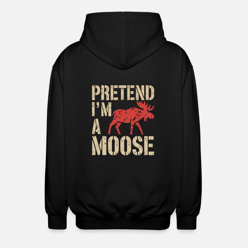 Elch-Liebe mit Witz - Unisex Kapuzenjacke - Schwarz