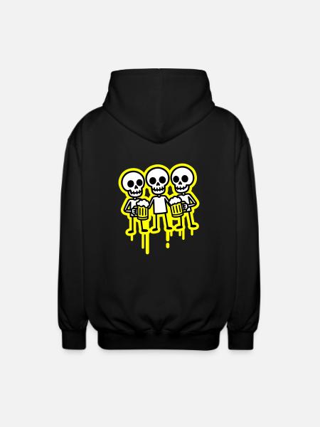 Party Crew Skeleton Beer - Unisex Hooded Jacket - black