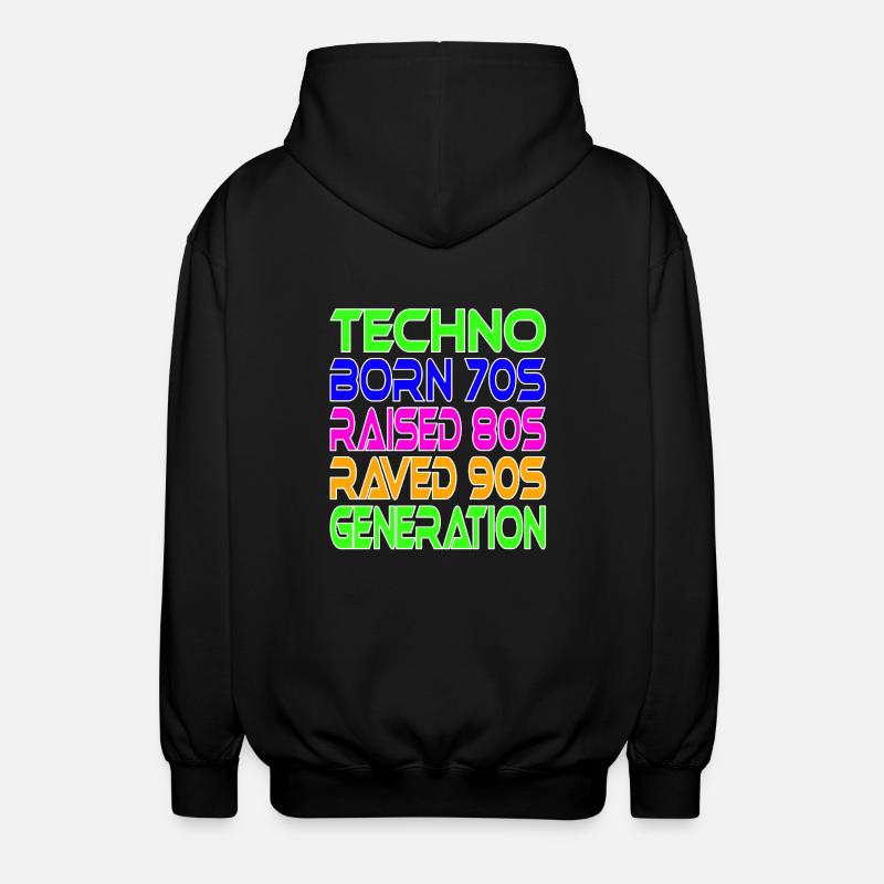 Techno Generation - Unisex Kapuzenjacke - Schwarz