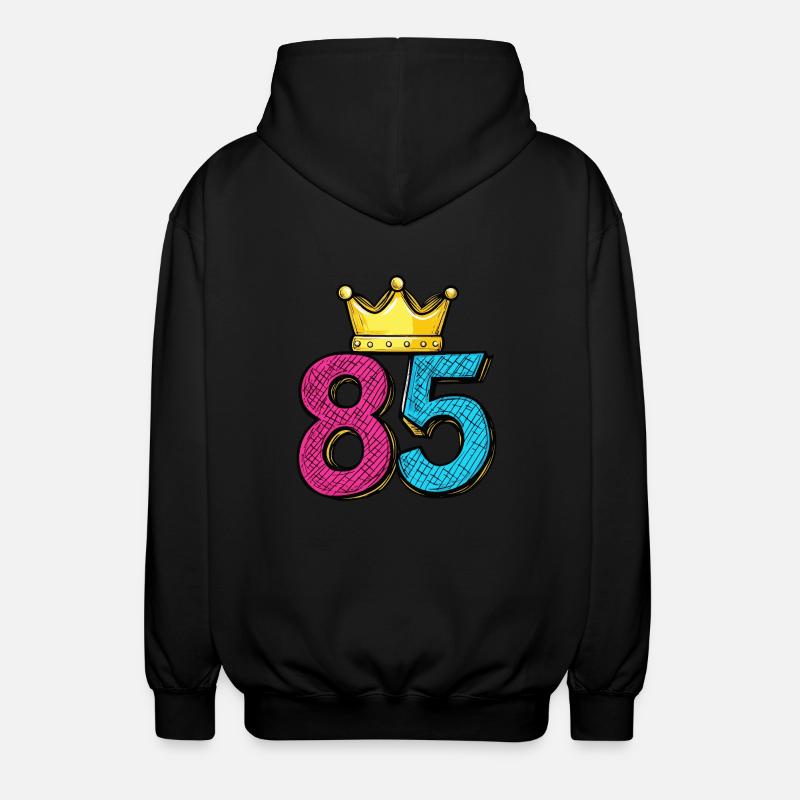 85 Number Crown - Unisex Hooded Jacket - black