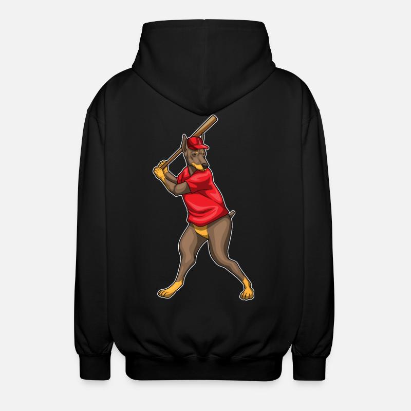 Bâton de baseball Doberman - Veste à capuche unisexe - noir