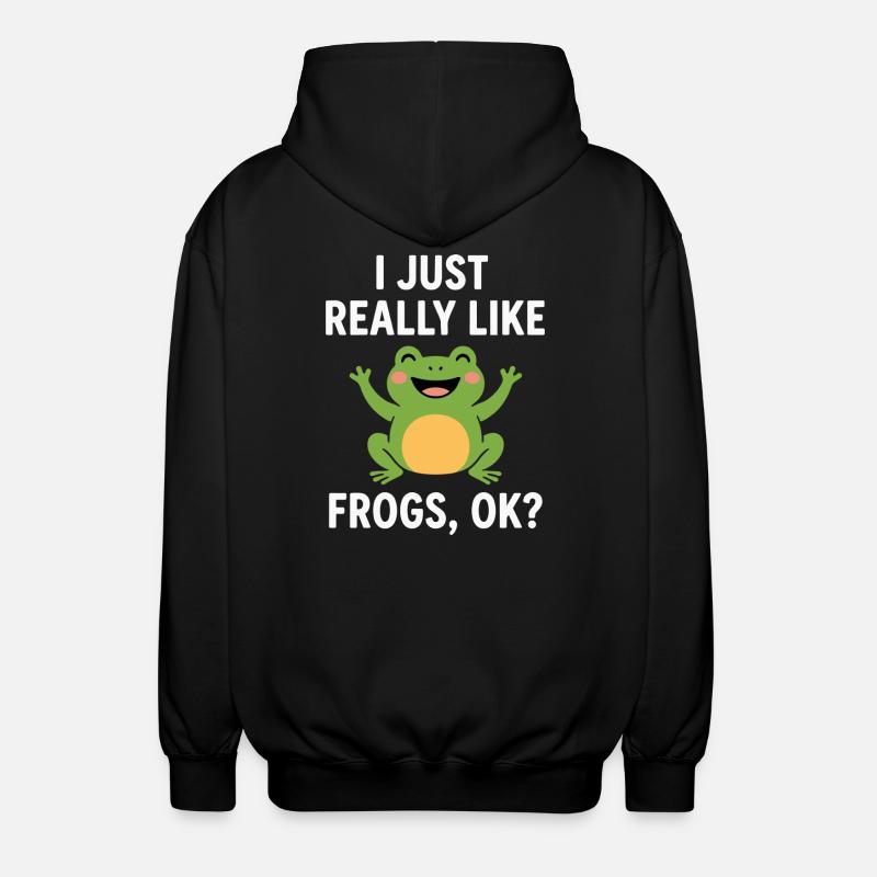 J’aime beaucoup les grenouilles Design - Veste à capuche unisexe - noir