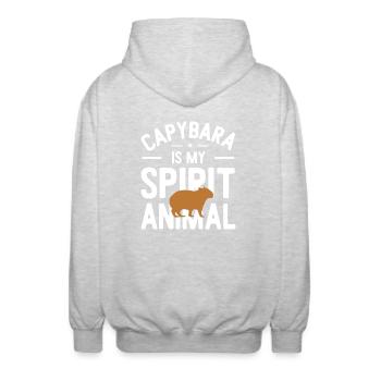 Capybara - Unisex Kapuzenjacke - Hellgrau meliert - Hinten - AI Model Male 185 light (185cm)