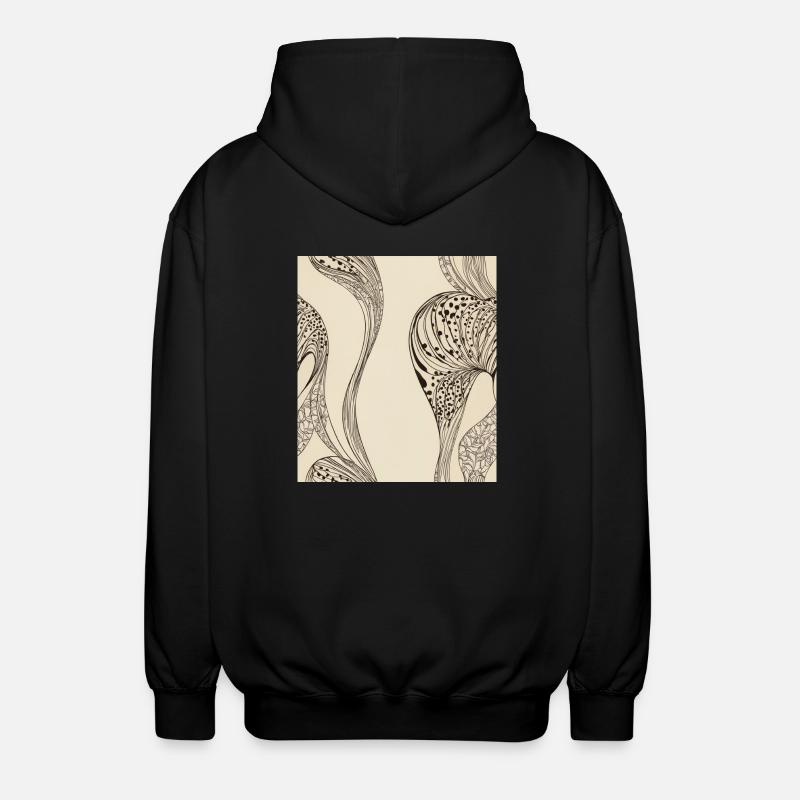Abstract organic pattern - Unisex Hooded Jacket - black