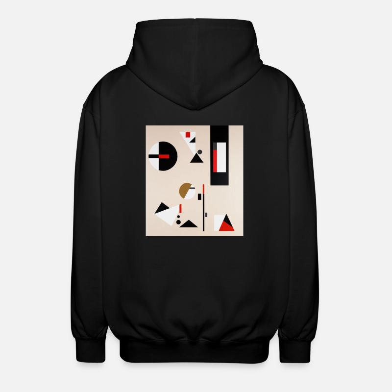 Abstrakte geometrische Komposition - Unisex Kapuzenjacke - Schwarz