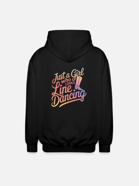 Line Dancing Dancing Dancers - Unisex Hooded Jacket - black